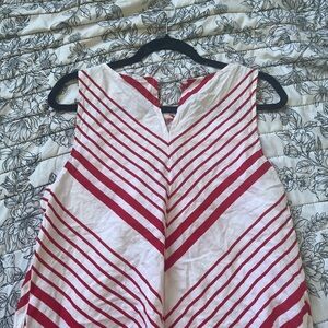 Liz Claiborne Red and White Chevron Tank Top